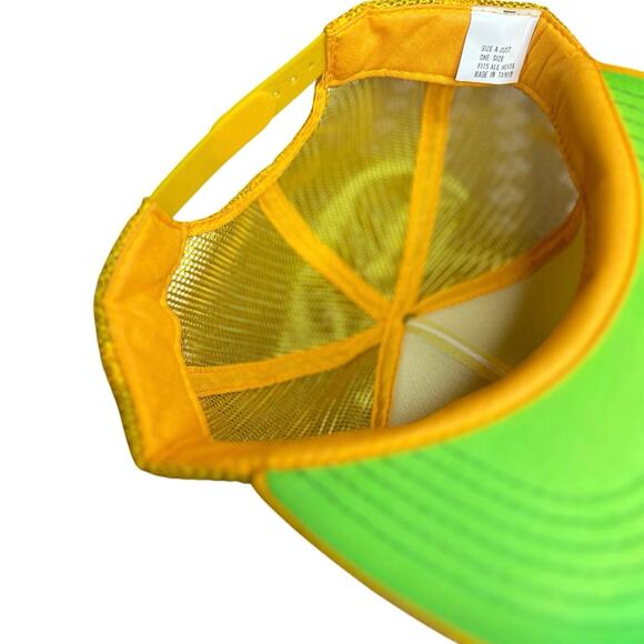 Vintage Snapback Trucker Hat | Florida Tourist | Yellow & White | Boat Scene - Picture 7 of 8